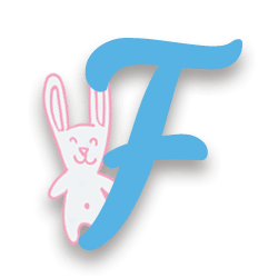Letra F con un conejito