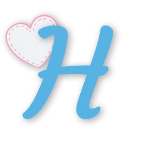 Letra H con un corazón